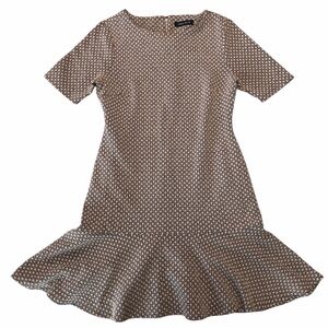 Ivanka Trump Beige Patterned Mini Dress
